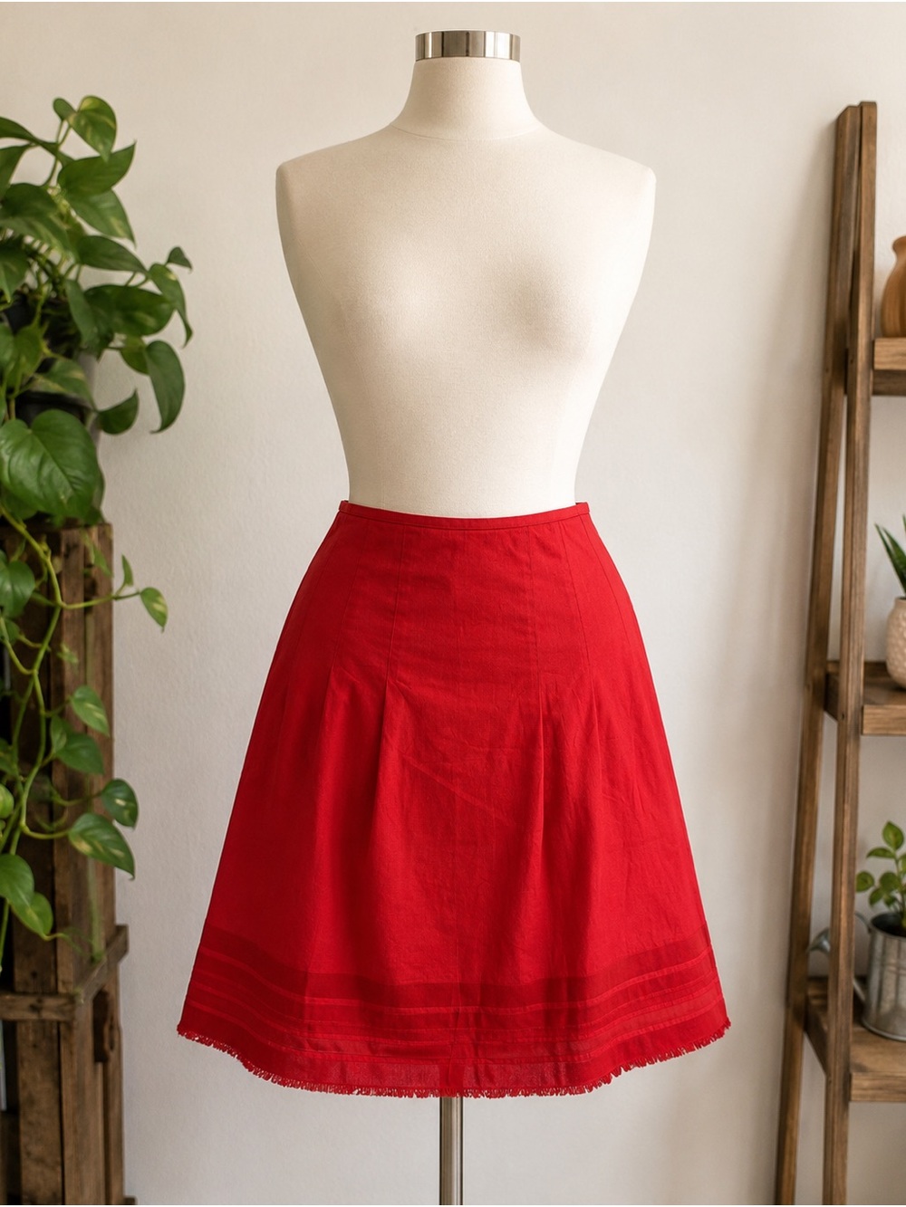 Cynthia Steffe Vibrant Red A-Line Skirt